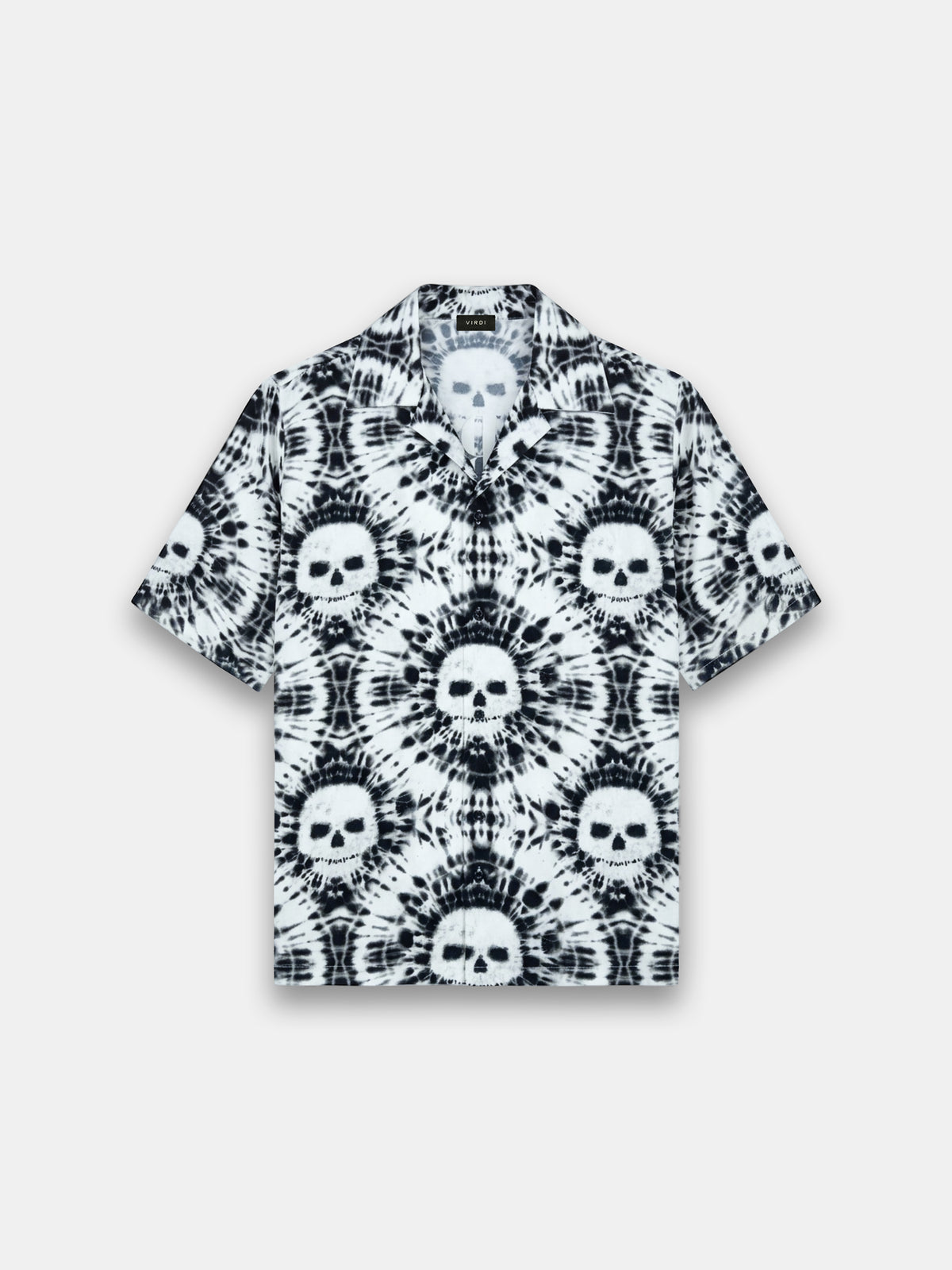 TIE DYE SKULL BOWLING SHIRT