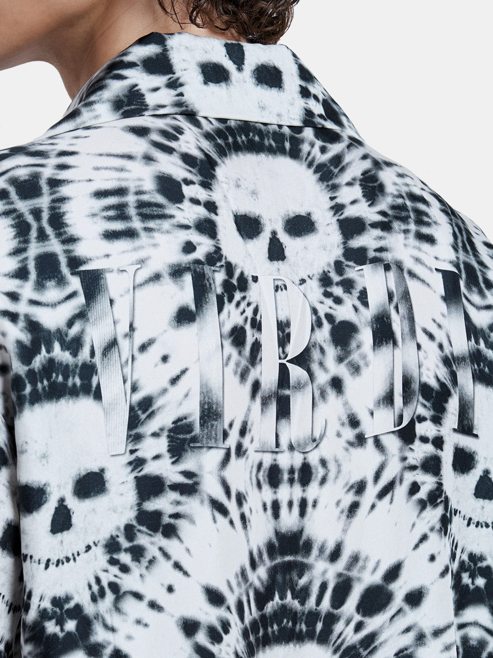 TIE DYE SKULL BOWLING SHIRT