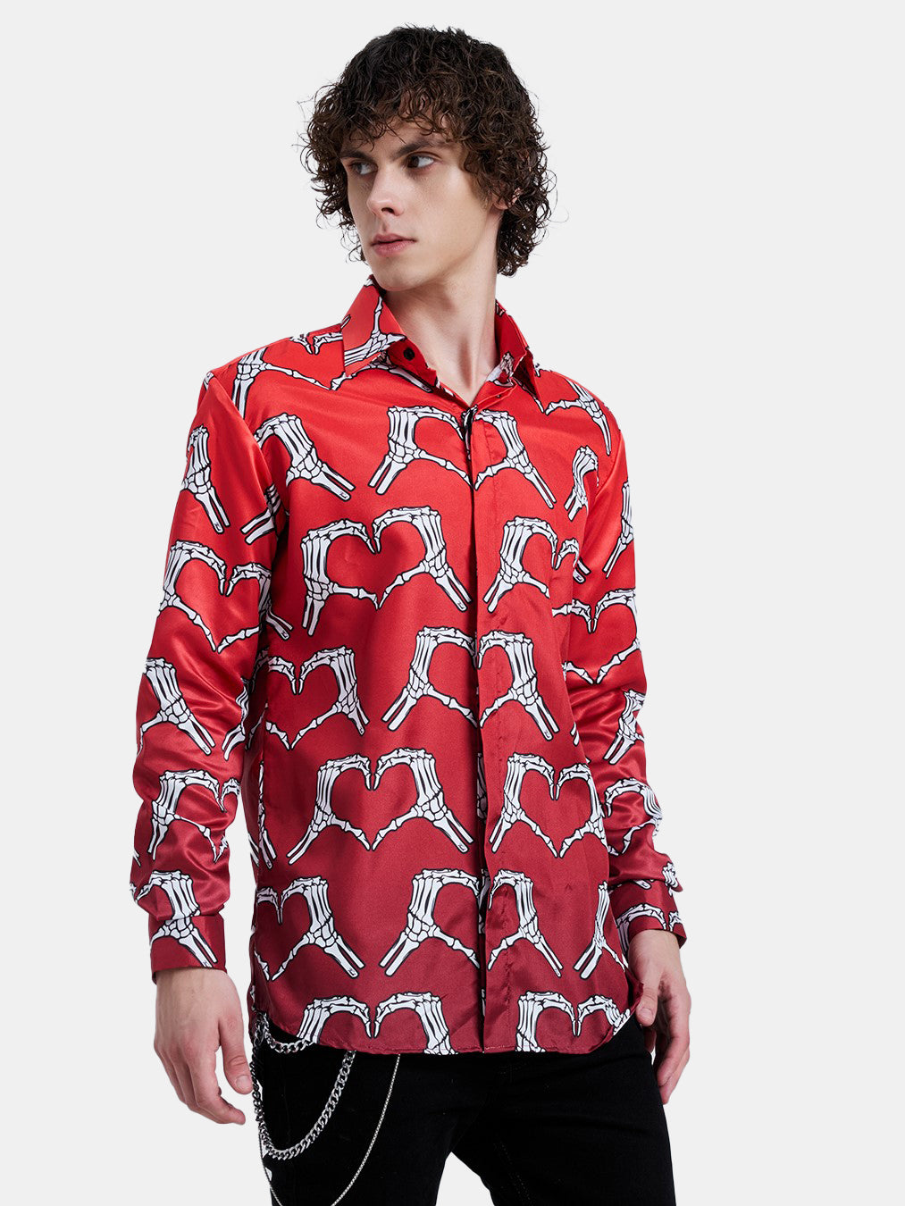 ALLOVER SKEL HEARTS SHIRT