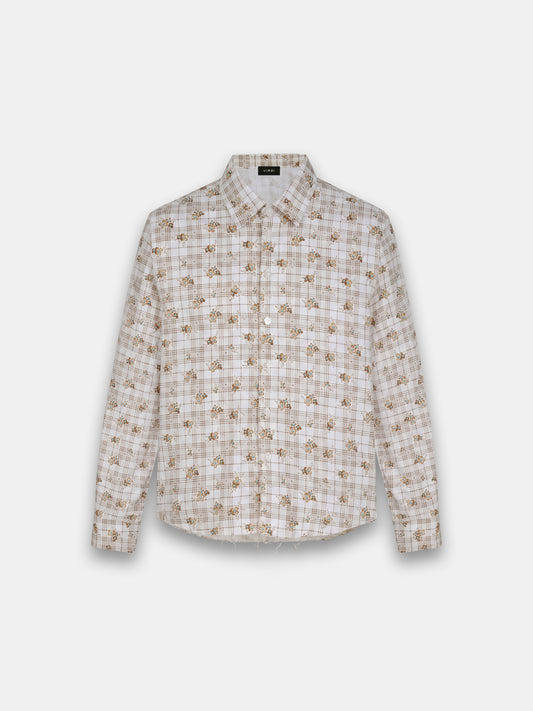 CYSTAL PLAID CROPPED SHIRT