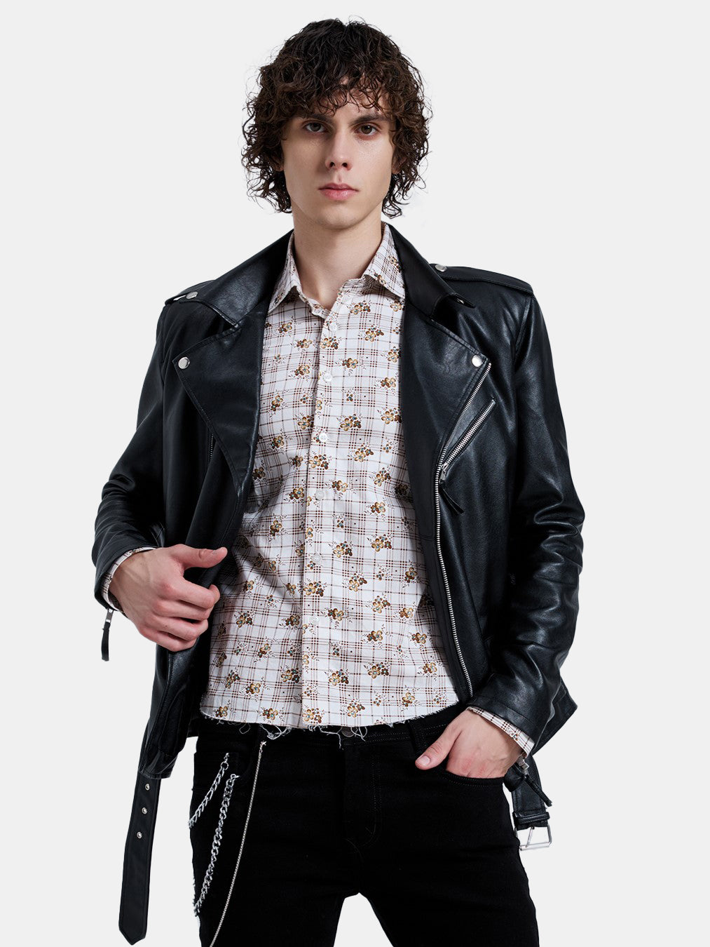 CYSTAL PLAID CROPPED SHIRT