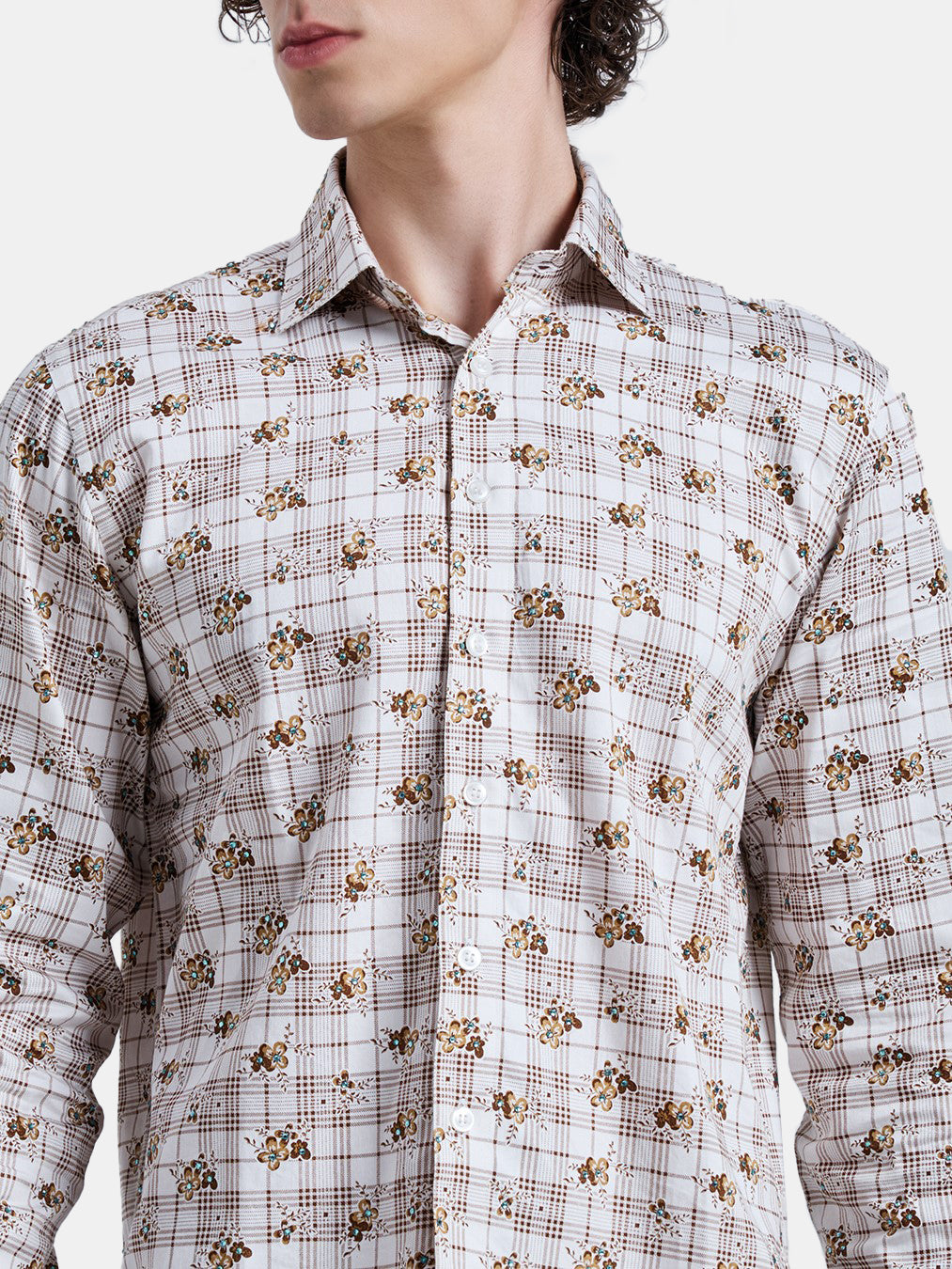 CYSTAL PLAID CROPPED SHIRT